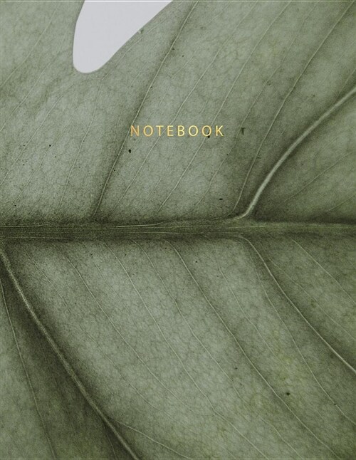 Notebook: Beautiful Minimalist Big Plant Leave Look Gold Lettering 150 College-Ruled Lined Pages 8.5 X 11 (Paperback)