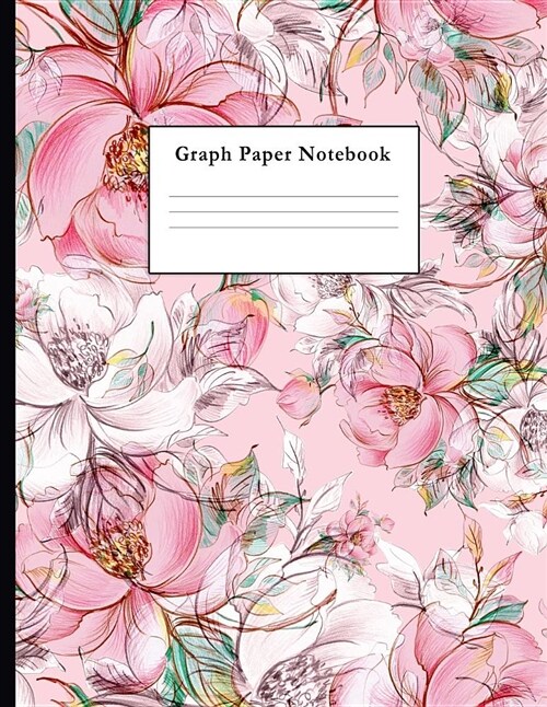 Graph Paper Notebook: Watercolor Floral Pattern Quad Ruled 4 X 4 (.25 (Paperback)