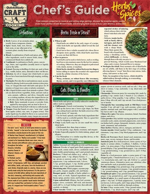 Chefs Guide to Herbs & Spices: A Quickstudy Laminated Reference Guide (Other, 2, Second Edition)