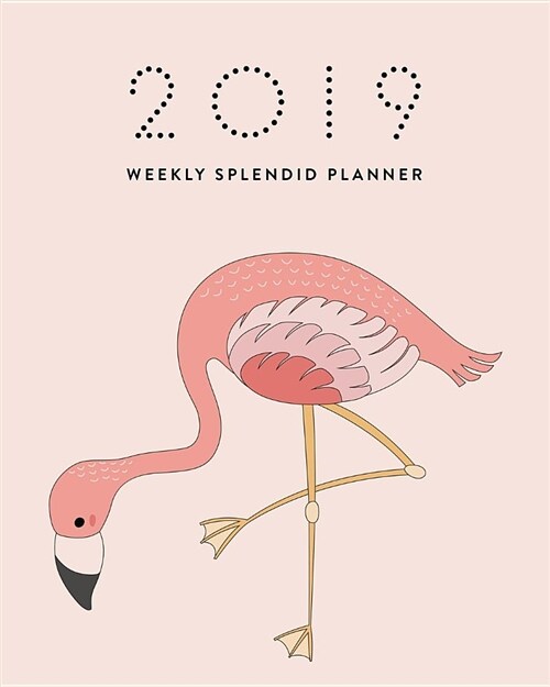 2019 Weekly Splendid Planner: Cute Pink Flamingo Adorable Graphic Cartoon Illustration Dated Calendar Schedule Book (Paperback)