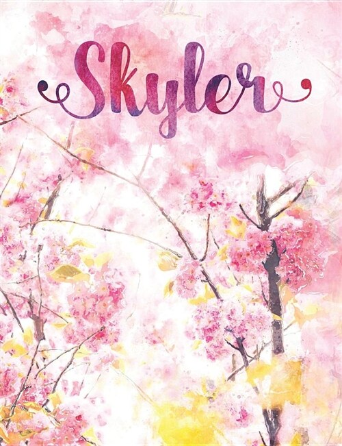 Skyler: Personalized Journal - A Pink Cherry Blossom Diary (Paperback)
