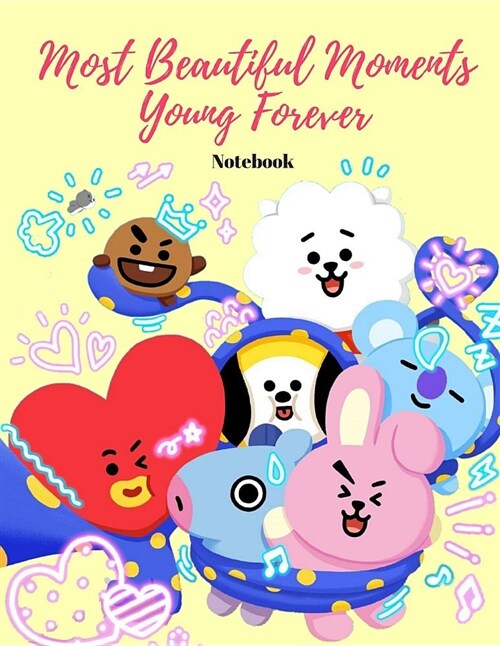 Kpop Most Beautiful Moments Young Forever Notebook: Back to School Composition Wide-Ruled Journal for Grade School Girls (Paperback)