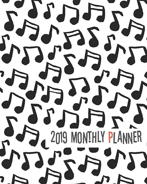 2019 Planner: Black & White Notes Yearly Monthly Weekly 12 Months 365 Days Cute Planner, Calendar Schedule, Appointment, Agenda, Mee (Paperback)