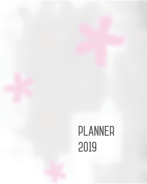 2019 Planner: 8x10 Hourly Weekly Notebook Organizer with Time Slots Jan to Dec 2019 White Soft Velvet Design (Paperback)