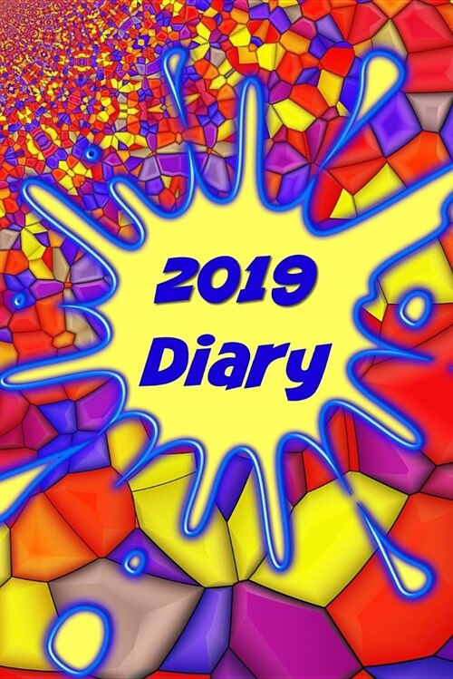 2019 Diary: 2 Pages Per Week Planner Abstract Design (6x9 136 Pages A5) (Paperback)