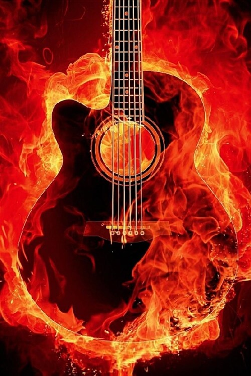 A5: Flaming Guitar Rock and Roll Band Music Daily Writing Notebook Journal (Paperback)