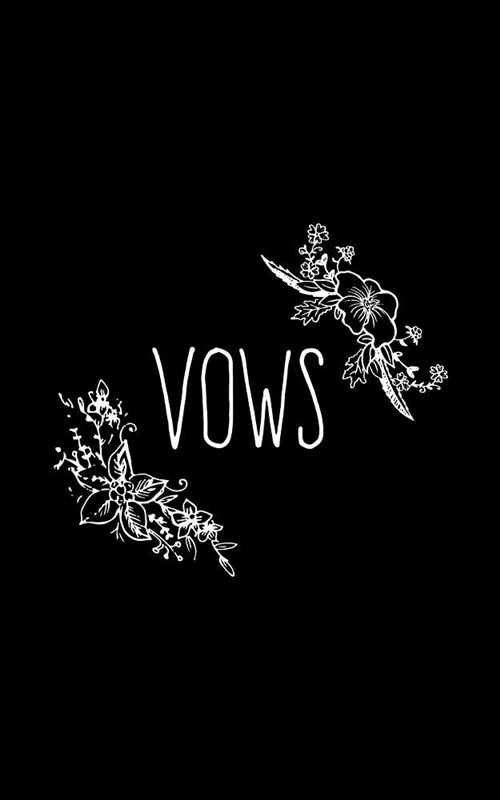 Vows: Vow Notebook: Blank Lined Writing Journal for Bride and Groom: Black and White Floral Frame Design (Paperback)