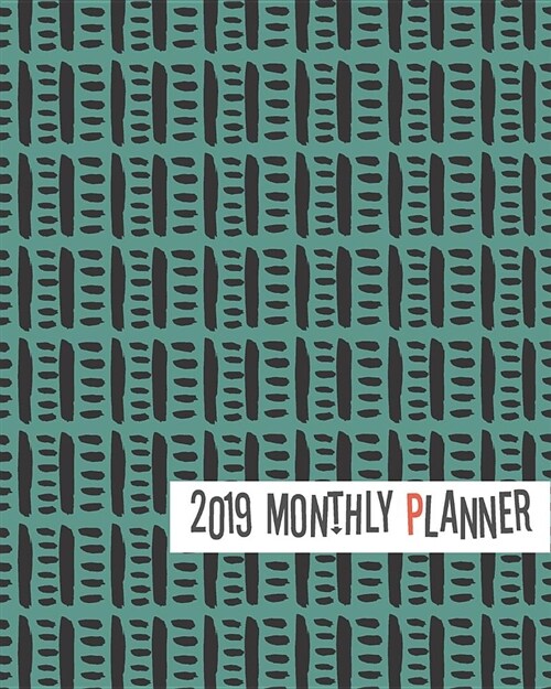 2019 Monthly Planner: Cute Green Yearly Monthly Weekly 12 Months 365 Days Cute Planner, Calendar Schedule, Appointment, Agenda, Meeting (Paperback)