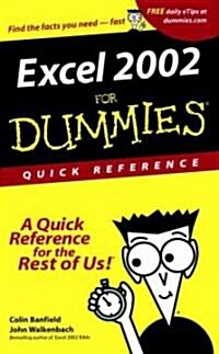 Excel 2002 for Dummies Quick Reference (Paperback, Spiral)