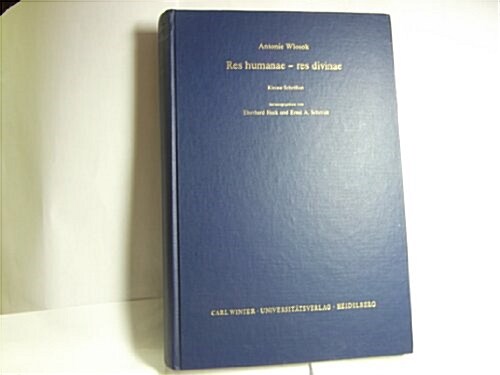 Res Humanae - Res Divinae: Kleine Schriften (Hardcover)