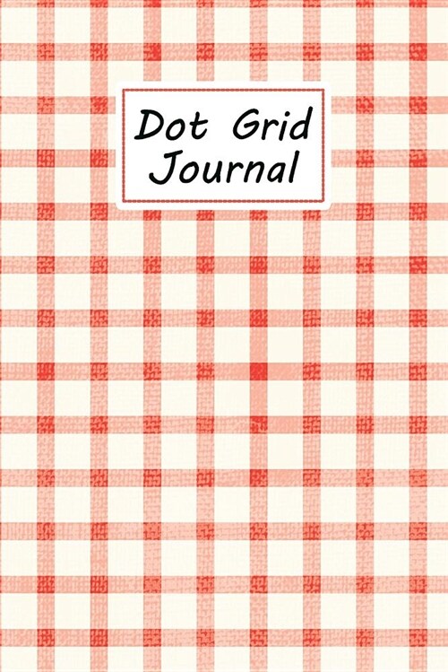 Dot Grid Journal: Dotted Matrix Notebook - Red and White Squares Pattern (Paperback)