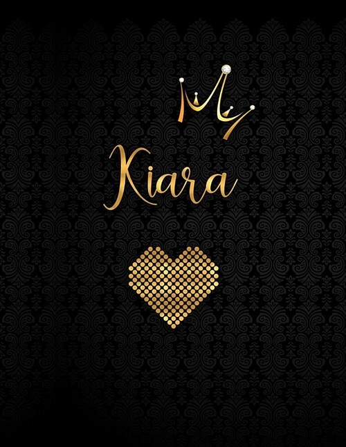 Kiara: Black Personalized Lined Journal with Inspirational Quotes (Paperback)