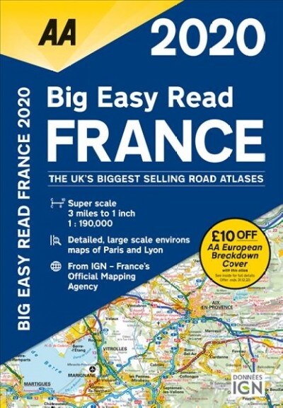 AA Big Easy Read France 2020 (Spiral Bound, 13 New edition)