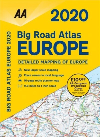 AA Big Road Atlas Europe 2020 (Spiral Bound, 15 New edition)