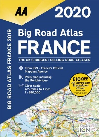AA Big Road Atlas France 2020 (Paperback, 19 New edition)