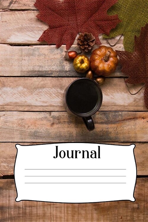 Journal: 6x9in 100 Page Wide Rule Autumn Leaves with Coffee Fall Candle Cover Notebook (Paperback)