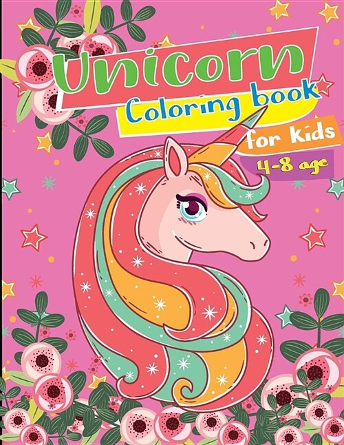 Unicorn Coloring Books for Kids 4-8: Pink Horse Funny Best Relaxing Activities 35 Unique Designs for Girls Daughter (Paperback)
