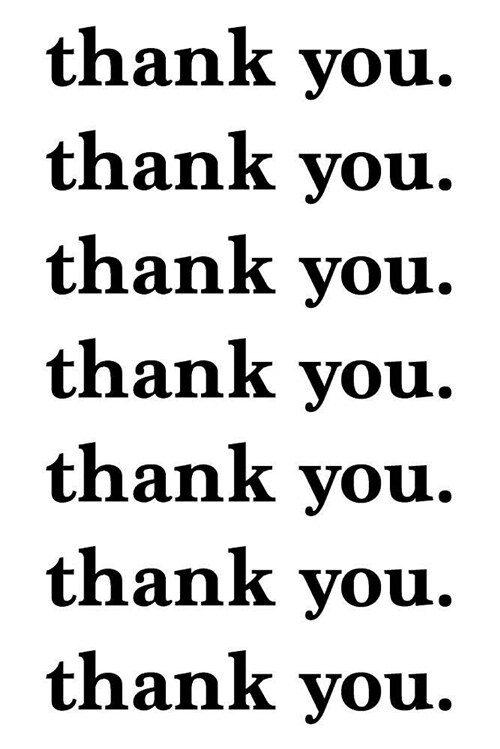 Thank You. Journal Black on White Multiple Design (Paperback)