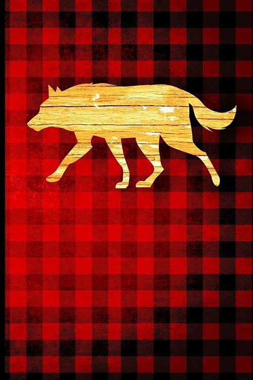 Buffalo Plaid Wolf Journal: Wood Grain Animal Silhouette - Blank Lined Journal with Soft Matte Cover (Paperback)