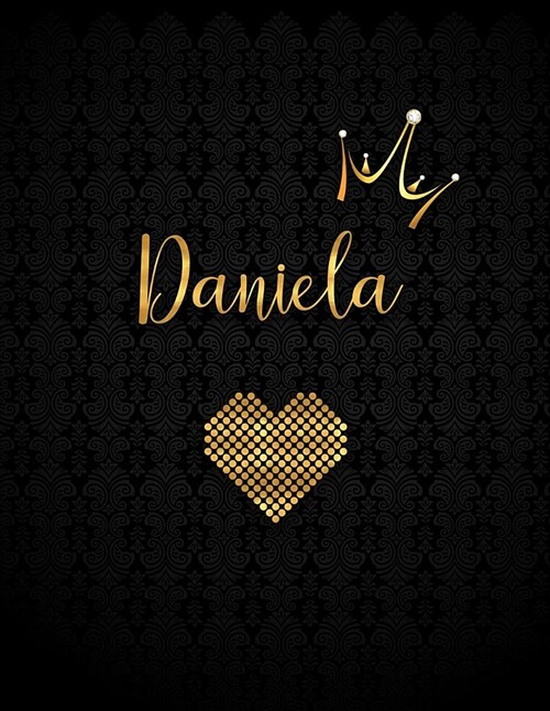 Daniela: Black Personalized Lined Journal with Inspirational Quotes (Paperback)