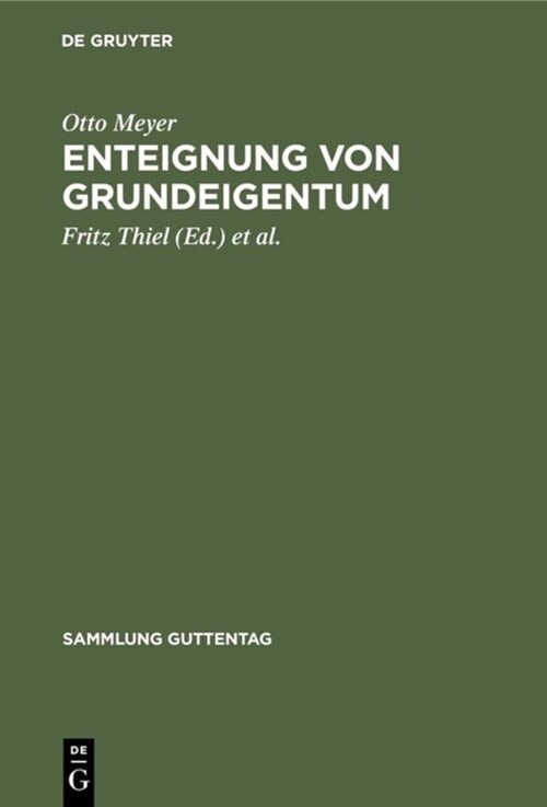 Enteignung Von Grundeigentum (Hardcover, 5, 5. Aufl.)