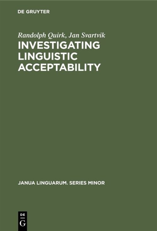 Investigating Linguistic Acceptability (Hardcover)