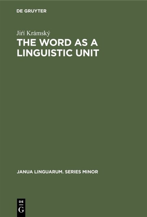 The Word As a Linguistic Unit (Hardcover)