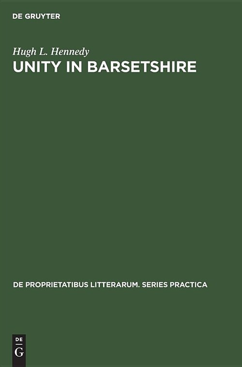 Unity in Barsetshire (Hardcover)