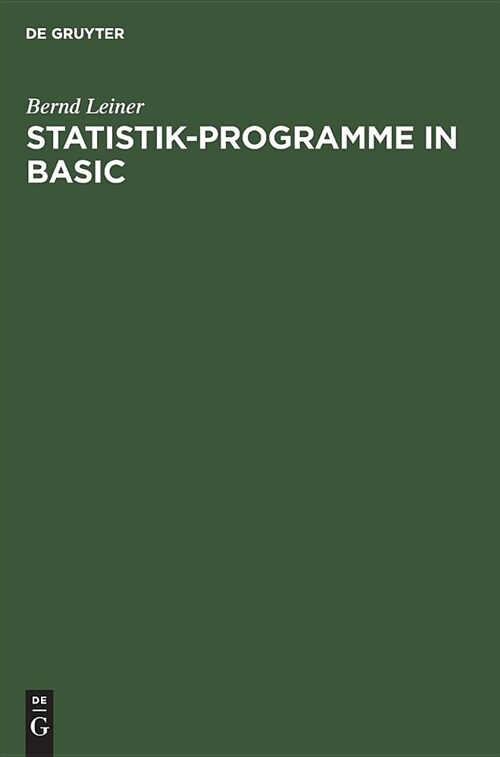 Statistik-programme in Basic (Hardcover)