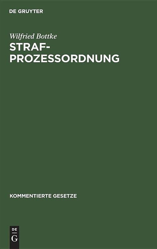 Strafprozessordnung (Hardcover)