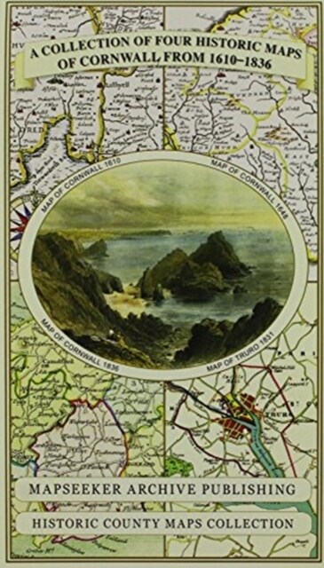 Cornwall 1611 - 1836 - Fold Up Map that features a collection of Four Historic Maps, John Speeds County Map 1611, Johan Blaeus County Map of 1648, T (Sheet Map, folded)