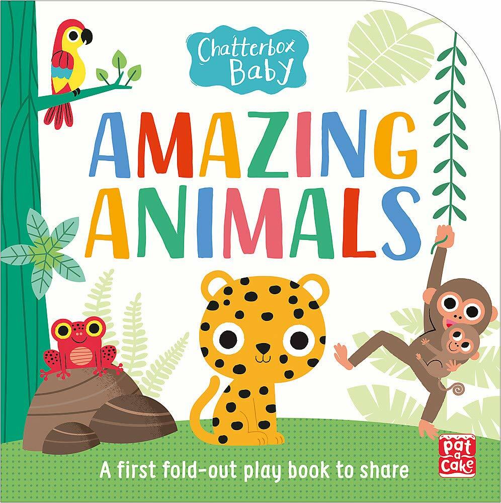 Chatterbox Baby: Amazing Animals : Fold-out tummy time book (Board Book)