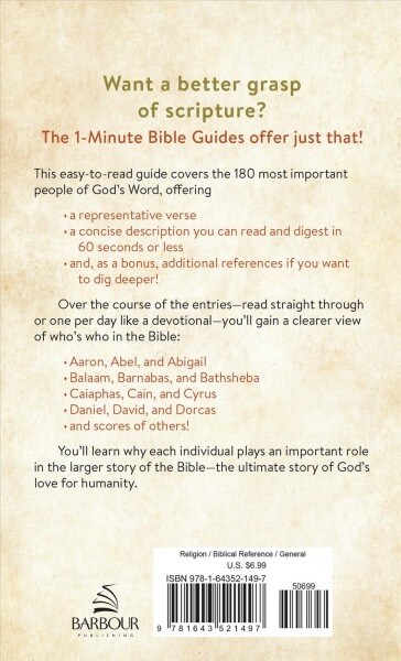 1-Minute Bible Guide: 180 Key People (Mass Market Paperback)
