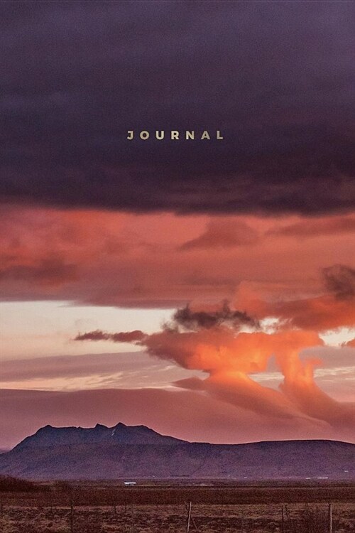 Journal: Lined Notebook Sunset Clouds Mountain Iceland (Paperback)