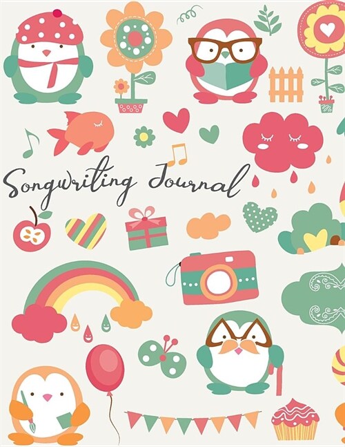 Songwriting Journal: Lyric and Staves Composition Manuscript Music Paper for Kids (Paperback)