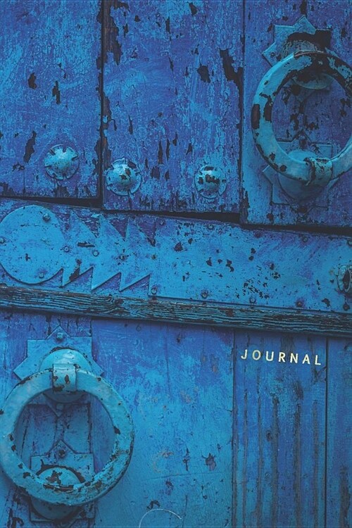 Journal: Lined Notebook Blue City Door Chefchaouen, Morocco (Paperback)