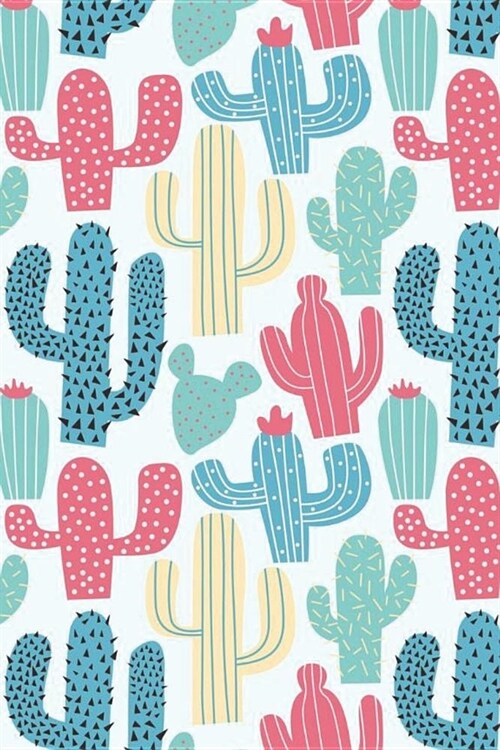 Cactus Notebook: Green and Yellow Design Lined Journal Small (Paperback)