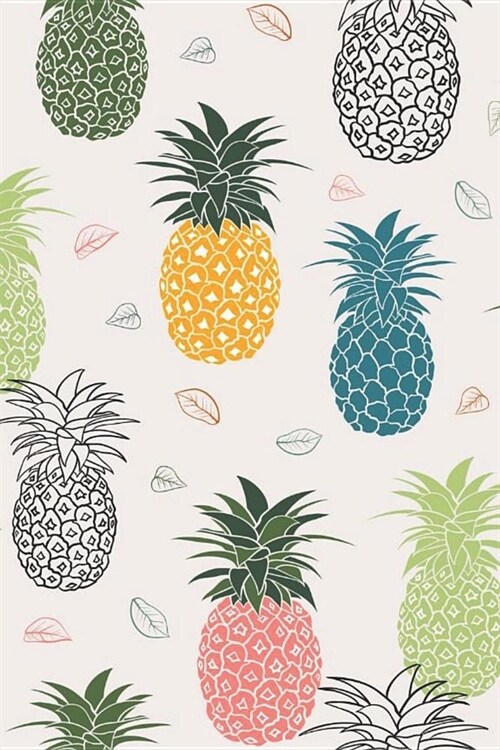 Pineapple Notebook: Green and Pink Design Lined Journal Small (Paperback)