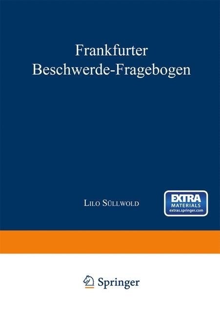 Frankfurter Beschwerde-Fragebogen (Paperback, 1. Aufl. 1986)
