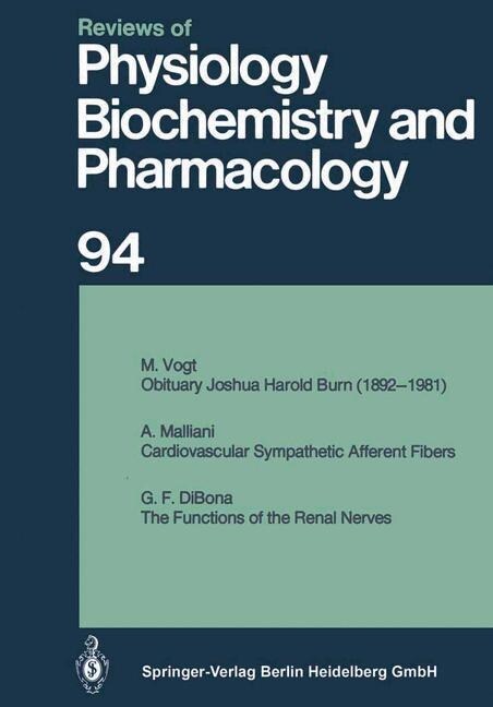 Reviews of Physiology, Biochemistry and Pharmacology: Volume: 94 (Paperback, Softcover Repri)