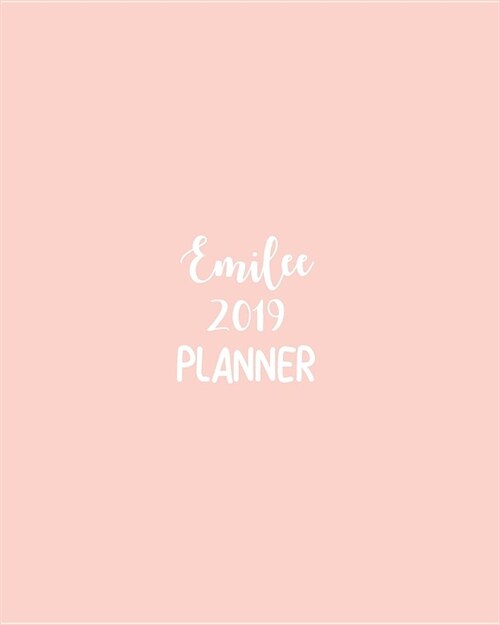 Emilee 2019 Planner: Calendar with Daily Task Checklist, Organizer, Journal Notebook and Initial Name on Plain Color Cover (Jan Through Dec (Paperback)