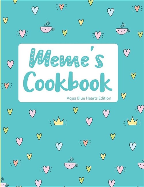 Memes Cookbook Aqua Blue Hearts Edition (Paperback)