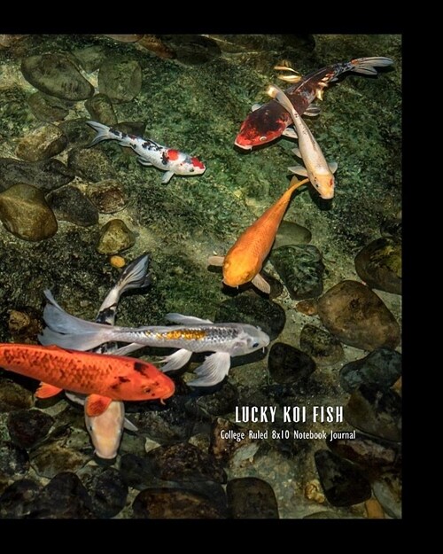 Lucky Koi Fish College Ruled 8x10 Notebook Journal (Paperback)