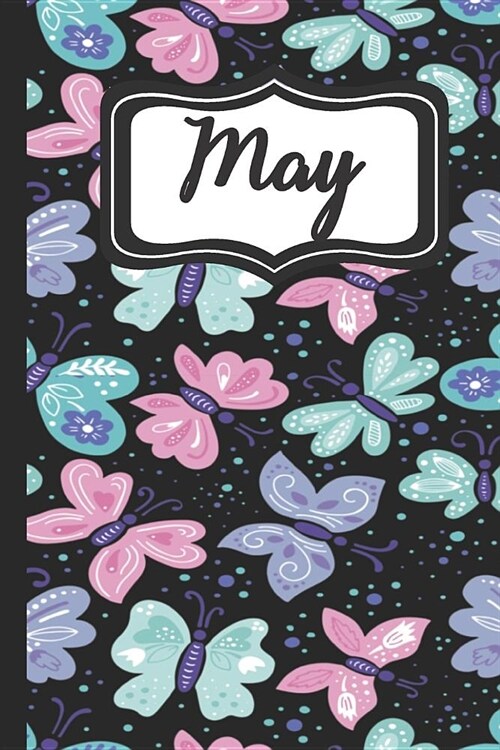 May: Personalized Girls Name Beautiful Butterflies Journal Pretty Lined Notebook for Women (Paperback)