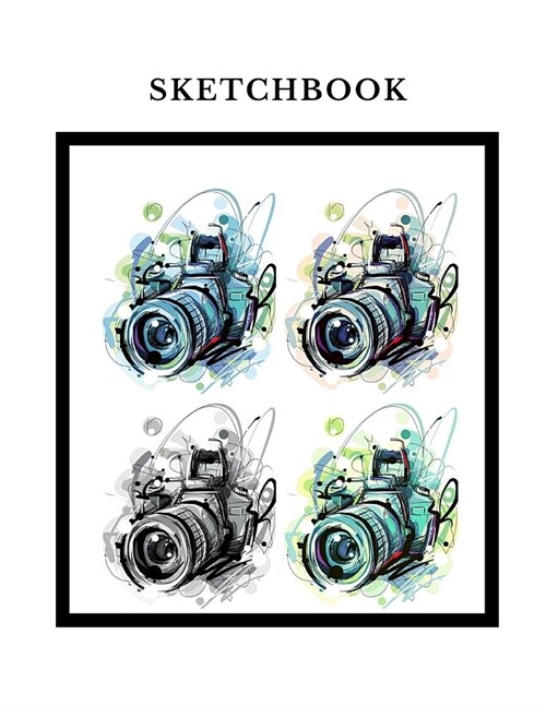 Sketchbook: A Camera Photo Themed Personalized Artist Sketch Book Notebook and Blank Paper for Drawing, Painting Creative Doodling (Paperback)