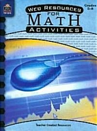 Web Resources for Math Activities, Grades 5-8 (Paperback)