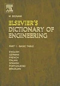 Elseviers Dictionary of Engineering : In English/American, German, French, Italian, Spanish and Portuguese/Brazilianbr  10, 987 termsbr 1490 page (Hardcover)