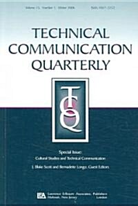 Cultural Studies and Technical Communication Tcq V15#1 (Paperback)