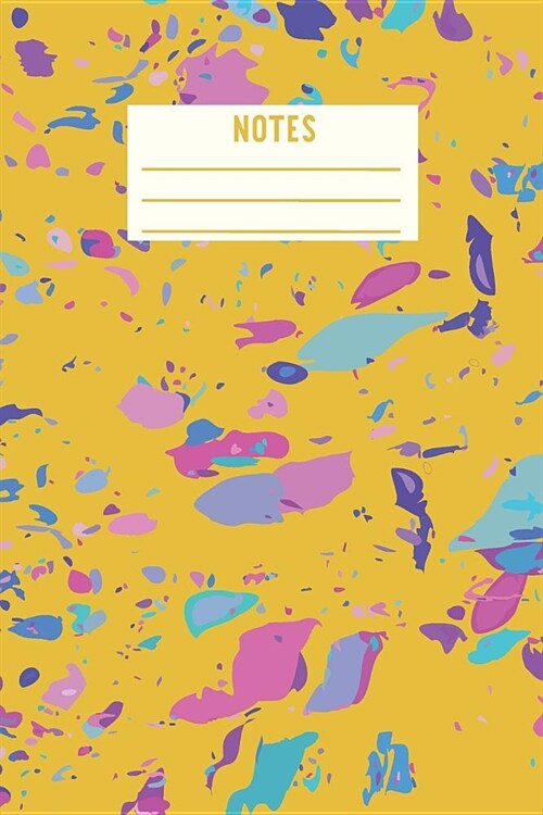 Notes: Colorful Terrazzo in Yellow 6 X 9, 100 Page Dot Grid Notebook for Journaling, List Making, and More (Paperback)