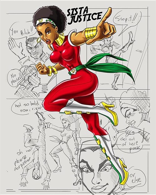 Sista Justice: Create Your Own Comics with This Black Super Hero Comic Book Journal Notebook, 100 Pages (Paperback)